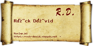 Röck Dávid névjegykártya